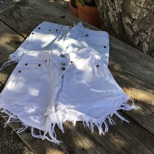 2 pair Levi’s Denim Cut Off Shorts Blue SZ 24/25